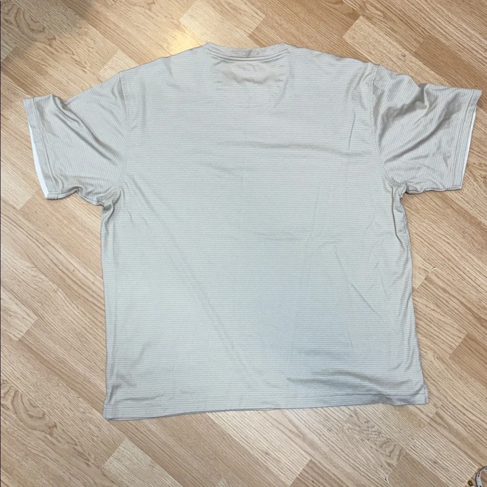 Van Heusen Studio XL Beige Textured Ghost Stripe Tee